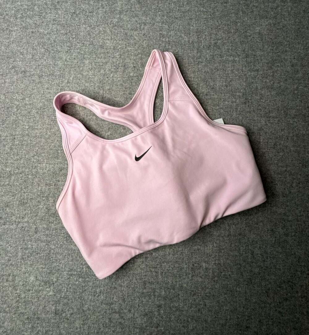 Nike Dri-FIT Swoosh Sports Bra Pink Size L